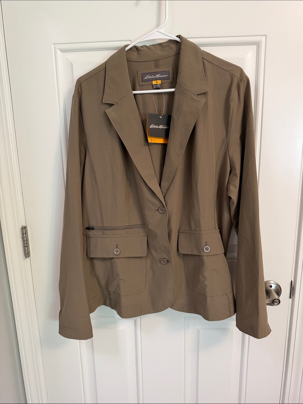 Eddie Bauer Women's Tan Khaki Long Sleeve Travex Blazer Jacket